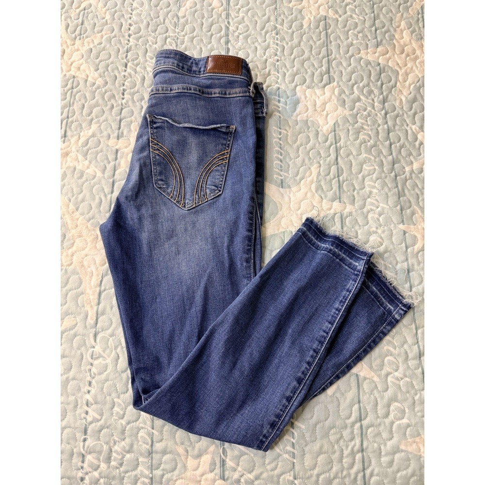 Hollister Womens 9R High Rise Crop Super Skinny Distressed Raw Hem 29x26